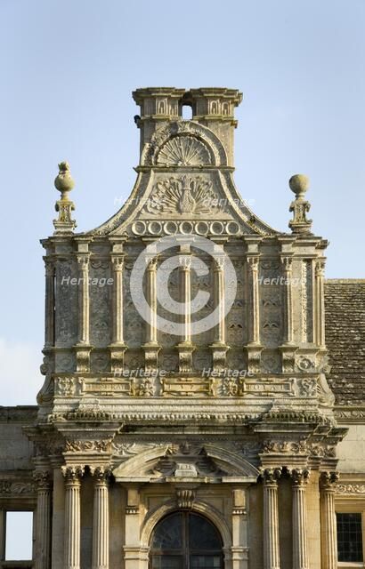 Detail of the porch of Kirby Hall, near Corby, Northamptonshire, 2007. Artist: Historic England Staff Photographer.