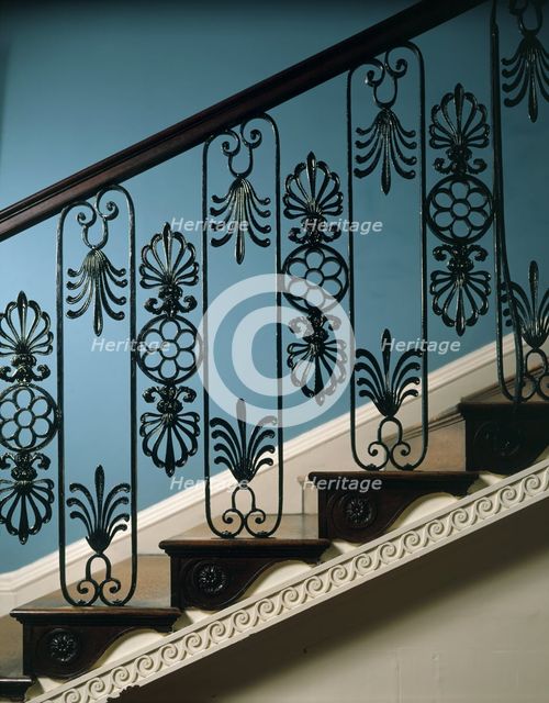 Detail of the railings on the main staircase at Kenwood House, Hampstead, London, 1989. Artist: Paul Highnam