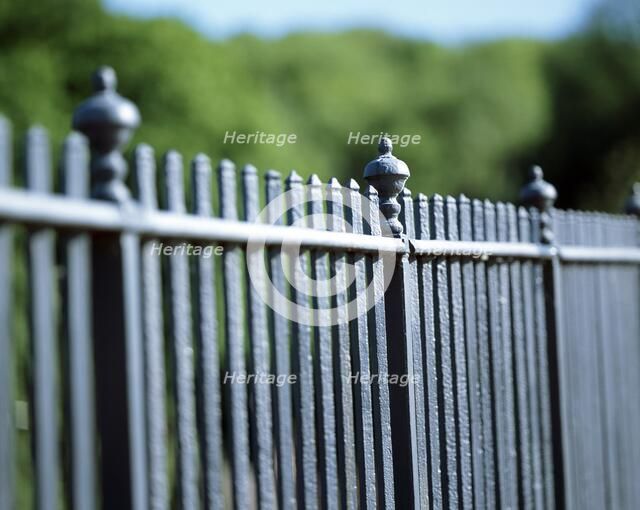 Detail of the railings on the parapet of the Iron Bridge, Ironbridge, Shropshire, c2000s(?).  Artist: Unknown.