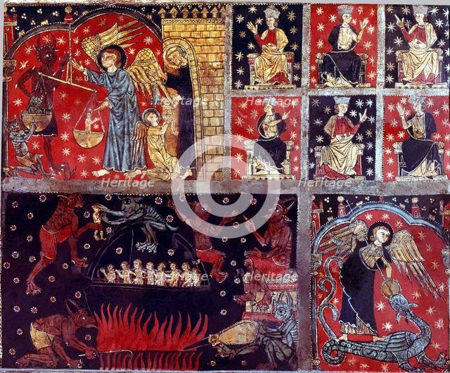 Detail of the right side of the altar front 'Master of Soriguerola' from the parish of Estoll, in…