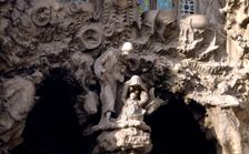 Detail of the Sculptures of St. Joseph and the Virgin in the Nativity façade of the Sagrada Familia
