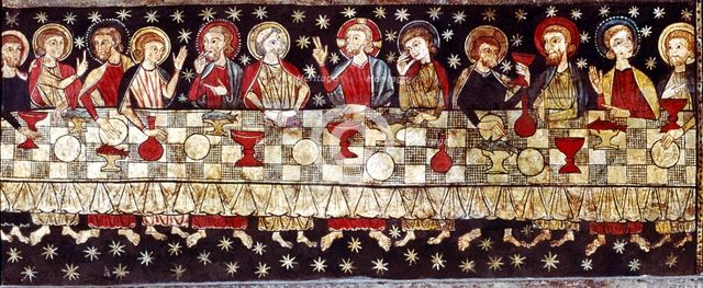 Detail of the Sacrament of the altar front 'Master of Soriguerola' from the parish of Estoll, in …