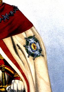 Detail of the shield of the Honoured Cross of San Fernando, Spain