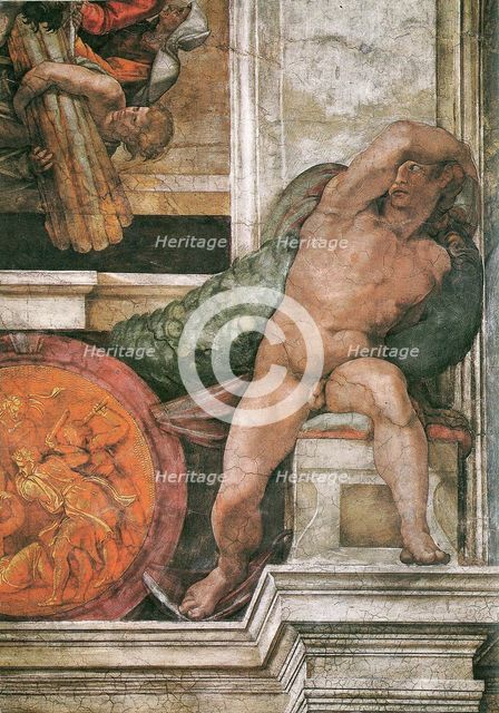 Detail of the Sistine Chapel ceiling in the Vatican, 1508-1512. Artist: Buonarroti, Michelangelo (1475-1564)
