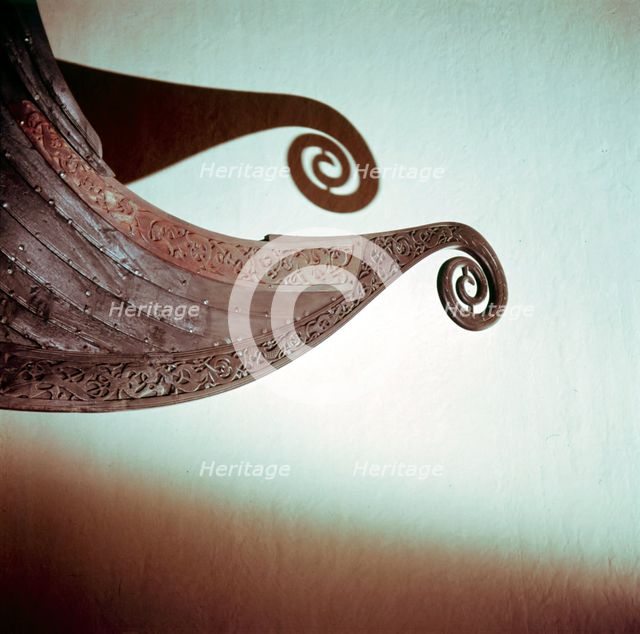 Detail of the stern of the Viking Oseburg ship, 9th century. Artist: Unknown.