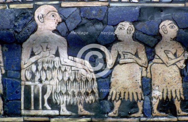 Detail of the Sumerian ruler from the Standard of Ur, about 2600-2400 BC.. Artist: Unknown