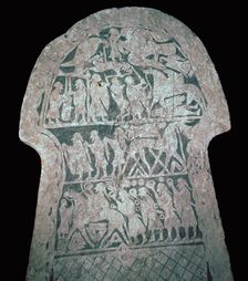 Detail of Viking stele showing a battle scene, 8th century