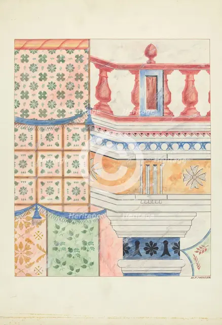 Detail of Wall Painting, 1937. Creator: Randolph F Miller.