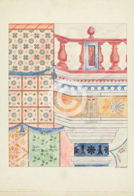 Detail of Wall Painting, 1937. Creator: Randolph F Miller.