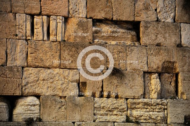 Detail of Western Wall, Jerusalem, Israel, 2013. Creator: LTL.