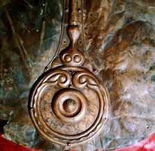 Detail of Witham Shield, Celtic bronze, British
