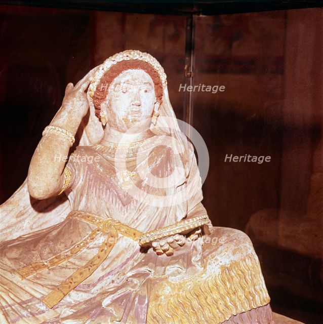 Detail of Woman on Etrusan Sarcophagus of Larthia Seianti from Chiusi, 6th century BC. Artist: Unknown.