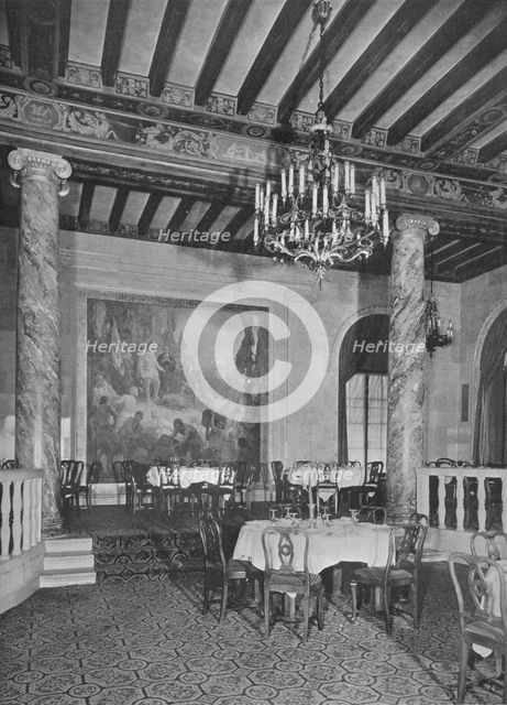 Detail at end of main dining room, Mount Royal Hotel, Montreal, Canada, 1923.  Artist: Unknown.