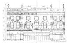 Detail drawing, front elevation, Capitol Theatre, Chicago, Illinois, 1925