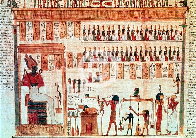 Detail from a Book of the Dead scroll, Ancient Egyptian, Ptolemaic Period, 332-30 BC. Artist: Unknown