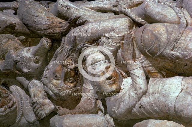 Detail from a carving on Souillac Abbey, 12th century. Artist: Unknown