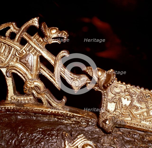 Detail from a neck-yoke for horses, Sollested, Funen, Denmark, 10th century. Artist: Unknown