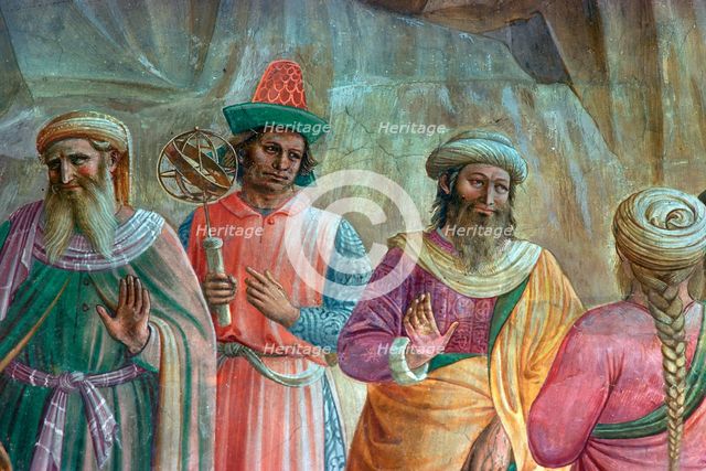 Detail from a painting of the adoration of the Magi. Artist: Unknown