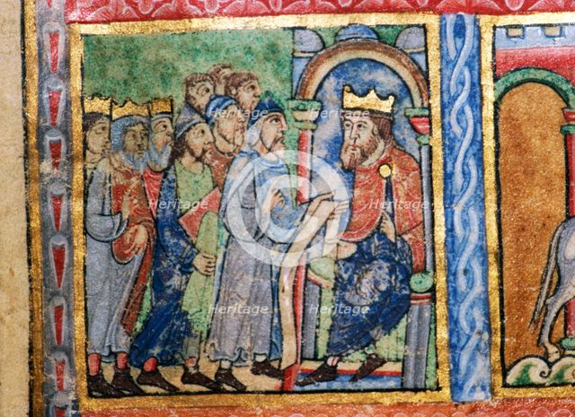 Detail from a Psalter, The Jews before Herod, c1140. Artist: Unknown.