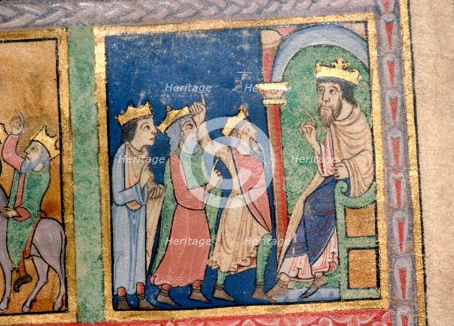 Detail from a Psalter the Magi and Herod, c1140. Artist: Unknown.