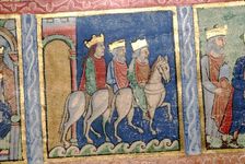 Detail from a Psalter: The Magi Ride to Bethlehem, c1140