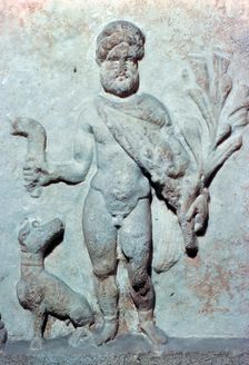 Detail from a stone plinth showing Silvanus, 1st century BC