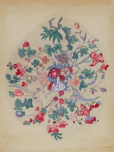 Detail from Appliqued Quilt, 1935/1942. Creator: Unknown