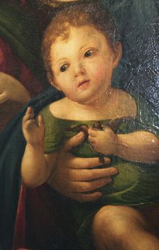Detail from Madonna and Child with Mary Magdalene, St Catherine, and two Saints 1504. Artist: Alvise Vivarini