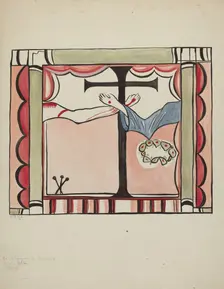 Detail from Main Reredos at Sanctuario Church, Chimayo, 1935/1942. Creator: E. Boyd