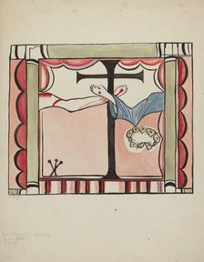 Detail from Main Reredos at Sanctuario Church, Chimayo, 1935/1942. Creator: E. Boyd