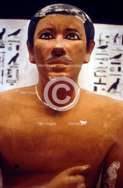 Detail from sculpture of Prince Rahotep High Priest of Heliopolis, Meidum, c26th century BC. Creator: Unknown.