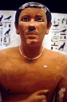 Detail from sculpture of Prince Rahotep High Priest of Heliopolis, Meidum, c26th century BC. Creator: Unknown