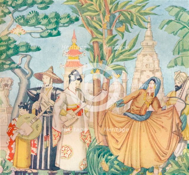'Detail from the mural decorations in the foyer of the Regent Cinema, Poole', c1932. Artist: Unknown.