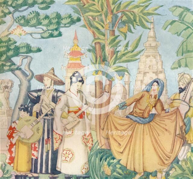 'Detail from the mural decorations in the foyer of the Regent Cinema, Poole', c1932. Artist: Unknown.