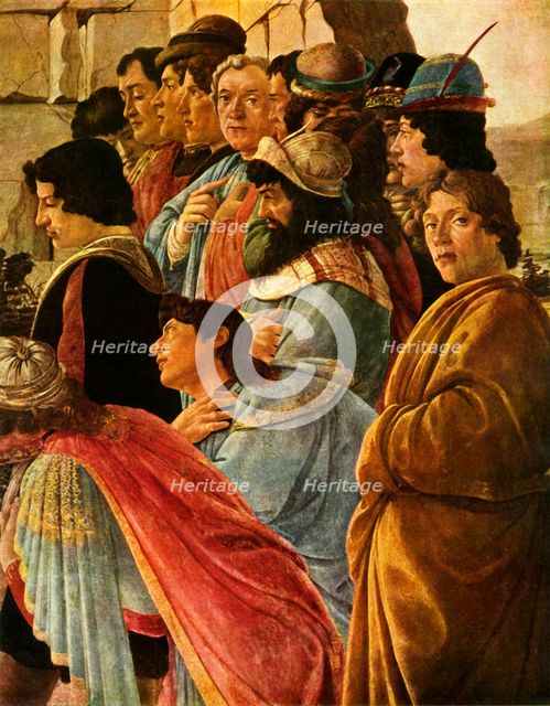 Detail from the 'Adoration of the Magi' with self portrait of Botticelli, 1475, (1937). Creator: Sandro Botticelli.