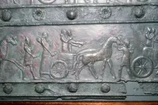 Detail from the Balawat Gates, made for Shalmeneser III, Neo-Assyrian, c858-824 BC
