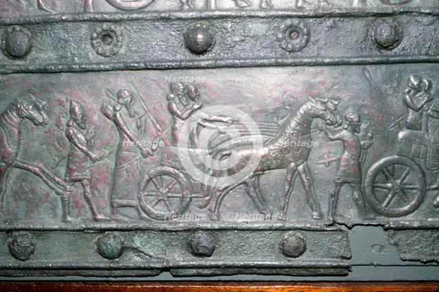 Detail from the Balawat Gates, made for Shalmeneser III, Neo-Assyrian, c858-824 BC. Artist: Unknown.
