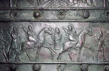Detail from the Balawat Gates, made for Shalmeneser III, Neo-Assyrian, c858 BC-824 BC