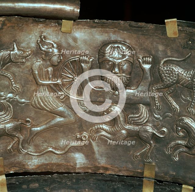 Detail from the Celtic Gundestrop Cauldron, 3rd century. Artist: Unknown