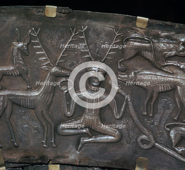 Detail from the Celtic Gundestrop Cauldron, 3rd century. Artist: Unknown