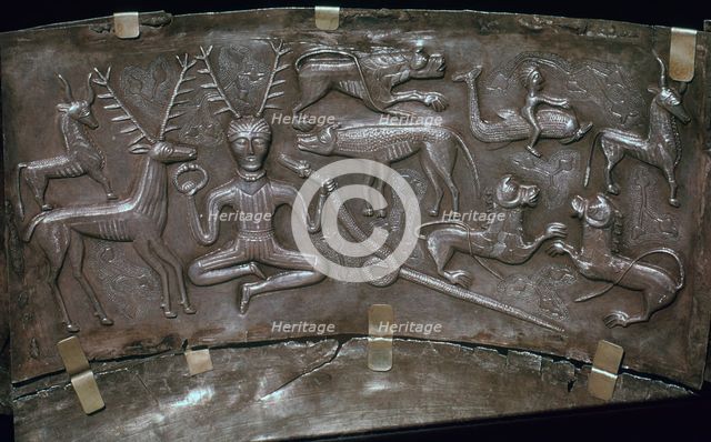 Detail from the Celtic Gundestrop Cauldron, 3rd century. Artist: Unknown