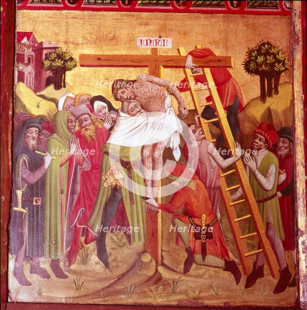 Detail from the Descent from the Cross. North German School, 1435-1440.  Artist: Unknown.