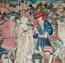 Detail from the Devonshire Hunting Tapestries, 15th century