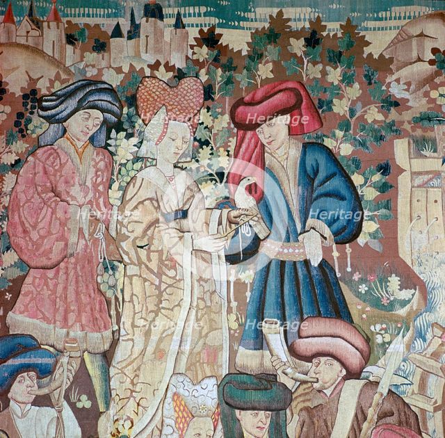 Detail from the Devonshire Hunting Tapestries, 15th century. Artist: Unknown