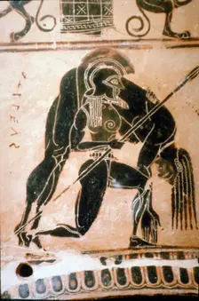 Detail from the Francois Vase, Ajax carrying the body of Achilles, c6th century BC. Artists: Ergotimos, Kleitias