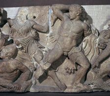 Detail from the frieze in the cella of the temple of Apollo at Bassae, 5th century BC