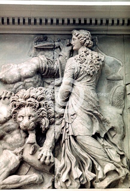 Detail from the Great Frieze of the Pergamon Altar, 180-159 BC. Artist: Unknown