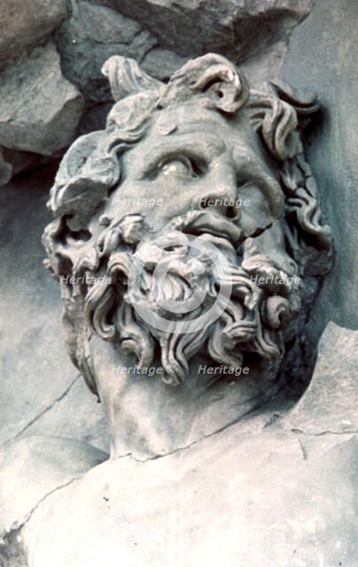 Detail from the Great Frieze of the Pergamon Altar, 180-159 BC. Artist: Unknown