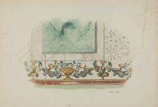 Detail, Painted Decoration on Sanctuary Wall, c. 1939. Creator: Edward Jewett