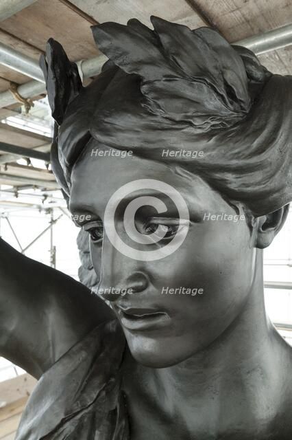 Detail, quadriga statue, Wellington Arch, Hyde Park Corner, Westminster, London, c2015. Artist: Derek Kendall.